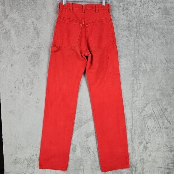 Vintage Blue Bell Jeans Womens Size 27 Orange Carpenter High Rise Straight 70s - Picture 9 of 13
